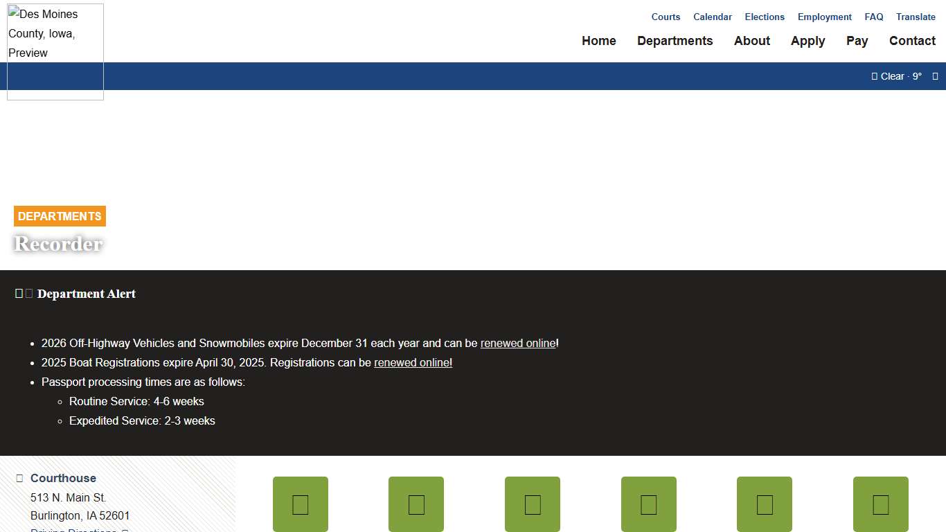 Recorder - Des Moines County Government - Iowa