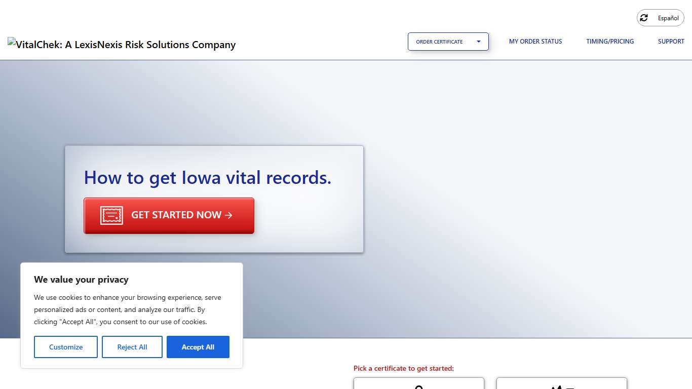 Iowa (IA) Marriage Certificates Marriage Records - VitalChek