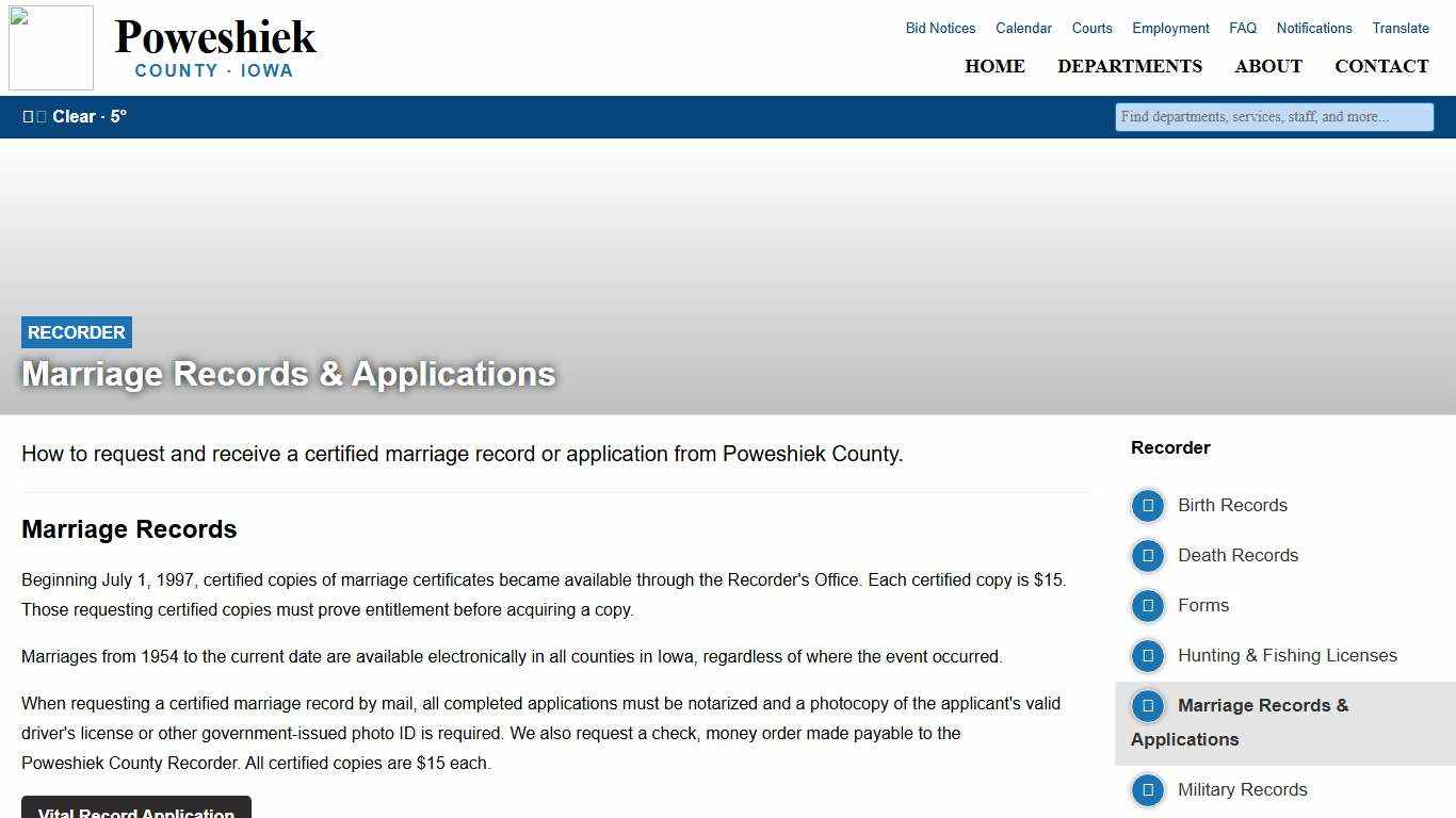 Marriage Records & Applications - Poweshiek County, Iowa